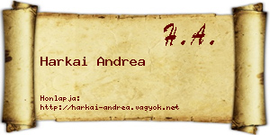 Harkai Andrea névjegykártya